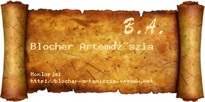 Blocher Artemíszia névjegykártya